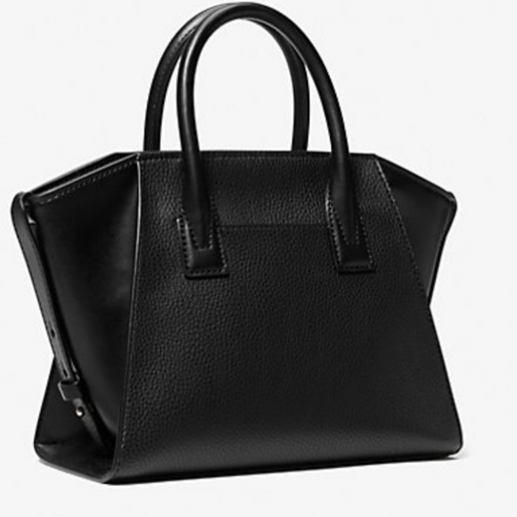 Michael Kors Avril Small Studded Patchwork signature Logo Satchel NWT - Picture 2 of 14